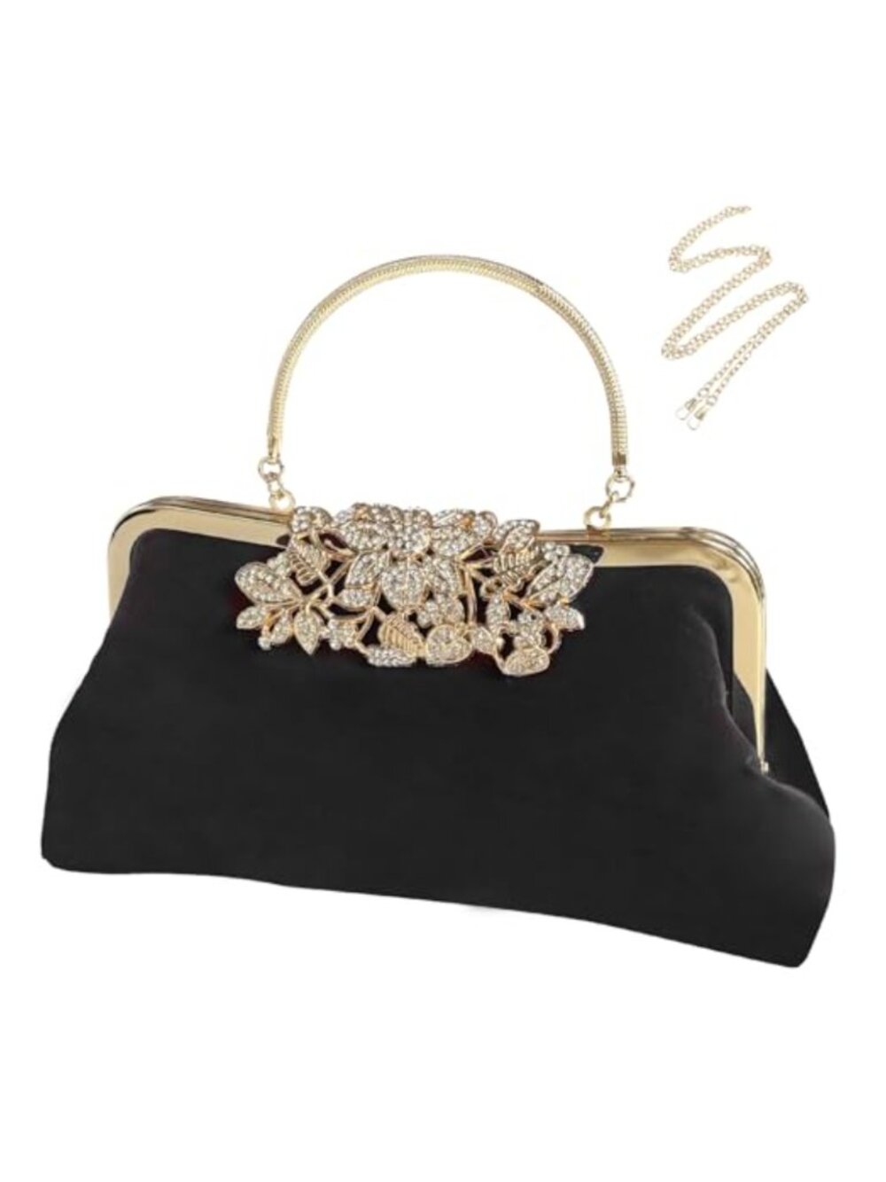 Velvet Rhinestone Evening Clutch Crystal Party Wedding Prom Handbag